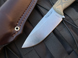 Bradford Knives Guardian4.5 Fixed Blade Camo Micarta Scales w/ Sabre Grind 3V Stonewashed Blade (4") 4.5S-109-3V