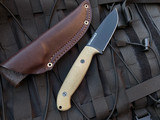 Bradford Knives Guardian4.5 Fixed Blade OD Green Micarta Scales w/ Sabre Grind 3V Black DLC Blade (4") 4.5S-102B-3V