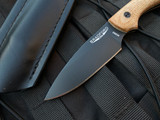 Bradford Knives Guardian3 Fixed Blade Natural Micarta Scales w/ Sabre Grind M390 Black DLC Blade (3.5") 3S-104B-M390