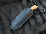 Bradford Knives Guardian3 Fixed Blade Natural Micarta Scales w/ Sabre Grind M390 Black DLC Blade (3.5") 3S-104B-M390