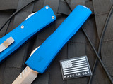 Axial Gear Shift Blue Aluminum Body w/ Magnacut Wharncliffe Stonewashed Plain Edge Blade (3.3")