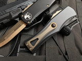 Microtech Hera D/E Black Aluminum Body w/ Bronzed Plain Edge Blade (3") 702-13