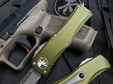 Microtech S/E Green Aluminum Body w/ Apocalyptic Plain Edge Blade (3.08") 703-10APOD