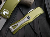 Microtech S/E Green Aluminum Body w/ Apocalyptic Plain Edge Blade (3.08") 703-10APOD