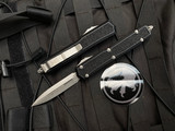 Microtech Makora D/E Black Aluminum Body w/ Apocalyptic Plain Edge Blade (3.4") 206-10APS