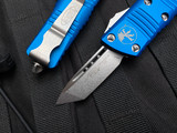 Microtech Mini Troodon T/E Blue Aluminum Body w/ Stonewashed Plain Edge Blade (1.99") 240-10BL