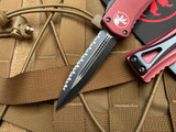 Microtech Hera D/E Merlot Aluminum Body w/ Black Full Serrated Blade (3") 702-3MR