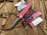 Microtech Hera D/E Merlot Aluminum Body w/ Black Full Serrated Blade (3") 702-3MR