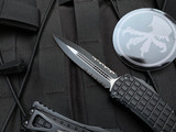 Microtech Hera D/E Frag Pattern Black Aluminum Body w/ Black Tactical Partially Serrated Blade (3”) 702-2TFRS