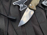 Medford Smooth Criminal Auto Folder Yellow Aluminum Body and Bronzed Hardware w/ S45VN Tumbled Plain Edge Blade (3")