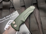 Medford Smooth Criminal Auto Folder Green Aluminum Body w/ S45VN Tumbled Plain Edge Blade (3.0")