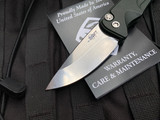 Medford Smooth Criminal Auto Folder Green Aluminum Body w/ S45VN Tumbled Plain Edge Blade (3.0")