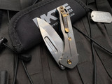 Medford Swift FL Flipper Blue/Tumbled Body w/ Bronzed Hardware and S45VN Tumbled Plain Edge Blade (3.375")