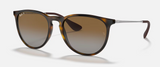 Ray-Ban Erika Sunglasses Light Havana Frame, Brown Gradient Polarized Lenses RB4171