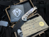Medford Prae Slim Flipper Tanto Tumbled "Nashville Music" Body w/ PVD Hardware and PVD Plain Edge Blade (3.25")