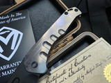 Medford Prae Slim Flipper Tanto Tumbled "Nashville Music" Body w/ PVD Hardware and PVD Plain Edge Blade (3.25")