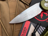 Microtech LUDT Auto Folder OD Green Aluminum Body w/ Stonewashed Plain Edge Blade (3.42") 135-10OD