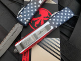 Microtech Ultratech D/E 2023 Bladeshow American Flag Pattern Aluminum Body w/ Apocalyptic Full Serrated Blade (3.4") 122-12APFL