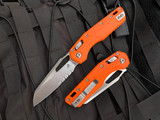 Microtech MSI S/E RAM-LOK Orange G10 Body w/ Stonewashed Partially Serrated Blade (3.75") 210-11GTOR