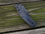 Marfione Custom Amphibian RAM-LOK Folder Carbon Fiber Body w/ DLC Two Tone Hardware and Explosion Pattern Broken Anvil Damascus Blade (4")