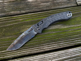 Marfione Custom Amphibian RAM-LOK Folder Carbon Fiber Body w/ DLC Two Tone Hardware and Explosion Pattern Broken Anvil Damascus Blade (4")