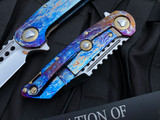 Marfione Custom Warhound Galactic Acid Titanium Body w/ Bronzed Titanium Hardware and Mirror Polished Blade (3.75")