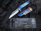 Marfione Custom Warhound Galactic Acid Titanium Body w/ Bronzed Titanium Hardware and Mirror Polished Blade (3.75")