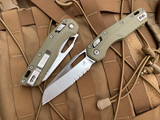 Microtech MSI S/E RAM-LOK OD Green G10 Body w/ Stonewashed Partially Serrated Blade (3.75") 210-11GTOD