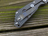Strider SnG Custom Folder Full Titanium Body, Lasered Batwing Skull Logo/Flamed Finish w/ Two Tone Nightmare Grind Partially Serrated Blade (3.25")