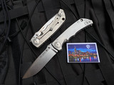 Spartan Blades SHF Folder Stonewashed Titanium Body w/ S45VN Stonewashed Plain Edge Blade (4") SF5SW