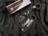 Spartan Blades Ronin Shoto Folding Karambit Red/Black G10 Scales w/ Blackwashed Tanto Plain Edge Blade (2.5") SFBL9BK