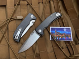 Spartan Blades Astor Black Carbon Fiber/G10 Composite Scales w/ Tumbled Plain Edge Blade (3.5") SFBL8CF