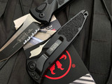 Microtech Socom Elite T/E Auto Folder Tactical Black Aluminum Body w/ Two Tone Black Partially Serrated Blade (4") 161A-2T