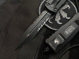 Microtech Dirac Delta D/E Tactical Black Aluminum Body w/ Black Partially Serrated Blade (3.8") 227-2T