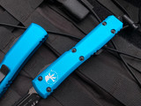Microtech Ultratech S/E Turquoise Aluminum Body w/ Black Partially Serrated Blade (3.4") 121-2TQ