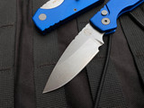 Pro-Tech Strider PT+ Auto Folder Blue Aluminum Body w/ Magnacut Stonewashed Plain Edge Blade (3.06") PT201-BLUE