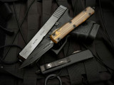 Microtech Ultratech D/E Ultem Topped Body w/ DLC Hardware and DLC Black Plain Edge Blade (3.4") 122-1DLCTULS