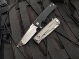 Chaves Ultramar Liberation Street Tanto Flipper Black G10 Top w/ M390 Satin Finished Plain Edge Blade (3.25”)