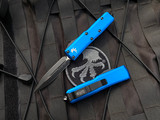 Microtech UTX-85 D/E Blue Aluminum Body w/ Black Plain Edge Blade (3.1") 232-1BL