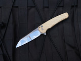 Pro-Tech Knives 2023 Malibu Custom Flipper AlBronze "Dragon Scale" Body w/ Abalone Button, Satin Hardware, and Mike Irie Revers