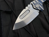 Medford Praetorian T Beadblast Blue and Brushed Silver Lightning Titanium Body w/ Beadblast Blue, Faced Silver Flats Clip and S35VN Tumbled Blade (3.75")