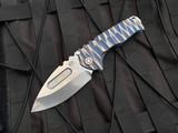 Medford Praetorian T Beadblast Blue and Brushed Silver Lightning Titanium Body w/ Beadblast Blue, Faced Silver Flats Clip and S35VN Tumbled Blade (3.75")