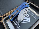 Medford Praetorian Slim Blue Titanium Body w/ Bronzed Hardware and S35VN Tumbled Tanto Blade (3.6")