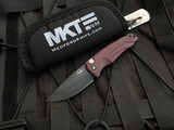 Medford Smooth Criminal Auto Folder Red Aluminum Body and Black PVD Hardware w/ S35VN Black PVD Blade (3.0")