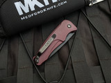 Medford Smooth Criminal Auto Folder Red Aluminum Body and Black PVD Hardware w/ S35VN Black PVD Blade (3.0")