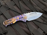 Medford Praetorian T Violet/Bronzed Predator Titanium Body w/ Bronzed Hardware and 3V Tumbled Drop Point Blade (3.75")