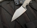 Bastinelli Foreigner Fixed Blade Black Micarta Scales w/ Stonewashed Plain Edge Blade (3.38") BC-34 SW