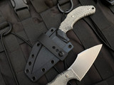 Bastinelli Foreigner Fixed Blade Black Micarta Scales w/ Stonewashed Plain Edge Blade (3.38") BC-34 SW