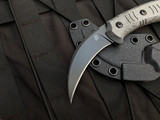 Bastinelli Fury Fixed Blade Fury Black Micarta Scales w/ M390 Black PVD Plain Edge Blade (2.6") BC-38 PVD