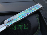 Heretic Knives custom Cleric II D/E Full Stainless Steel Abalone Inlaid Body w/ Abalone Switch and Elmax Mirror Polished Blade (4.25”) 